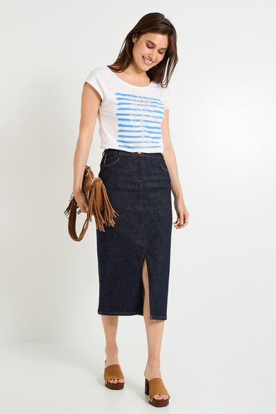 Jupe longue en denim femme