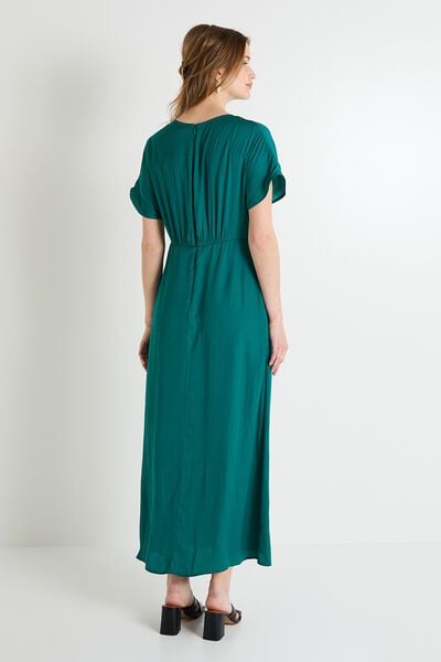 Robe longue satinée femme