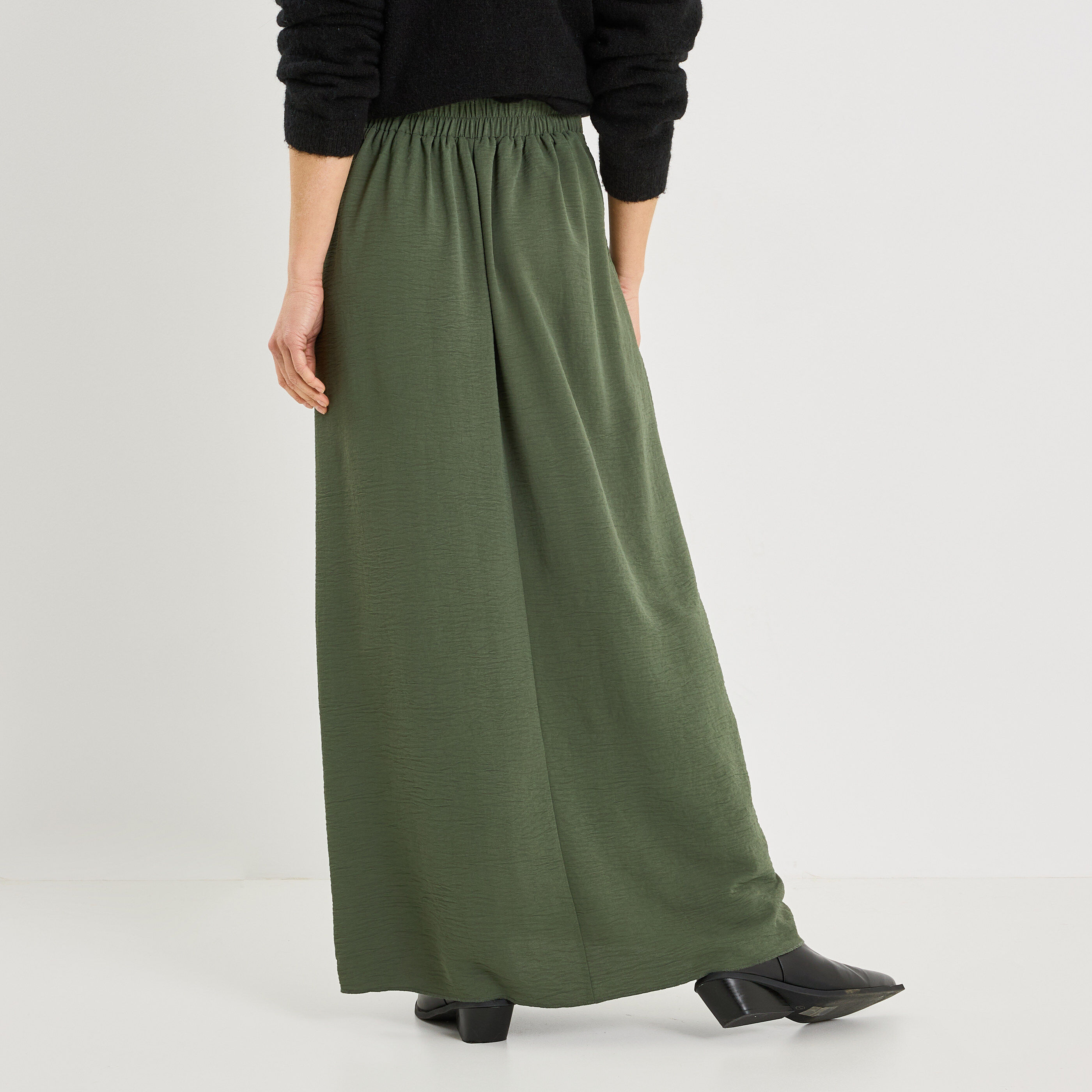 Jupe longue unie fluide infroissable