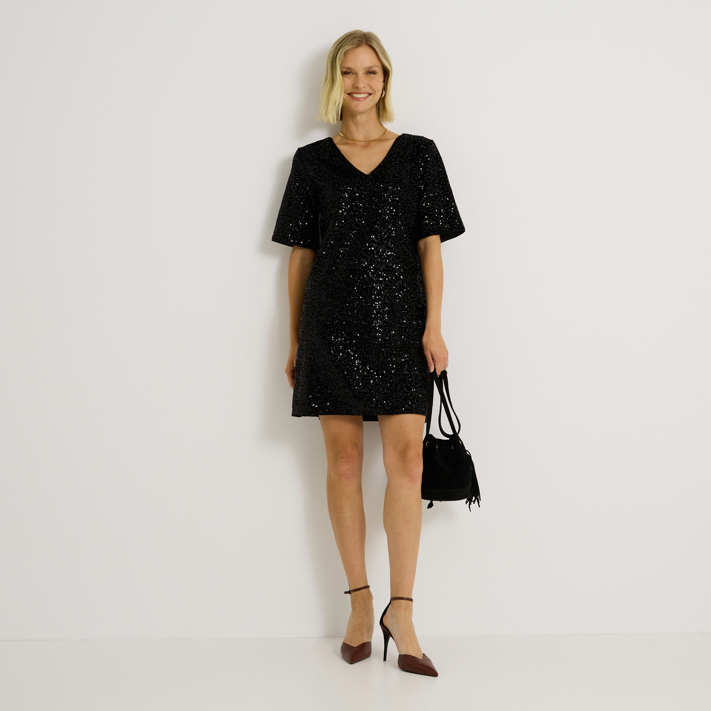 Robe 2 en 1 en sequins femme