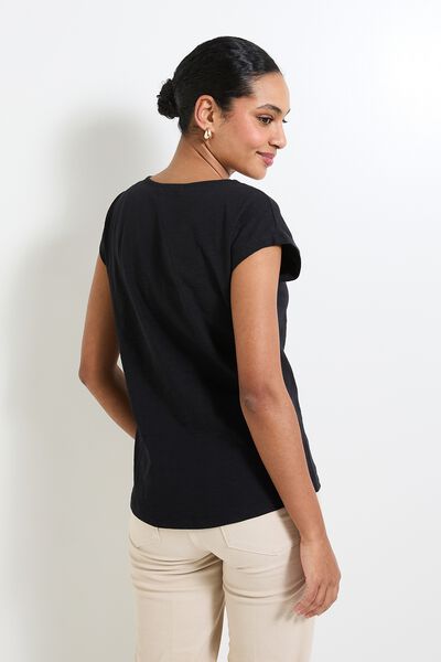 T-shirt col tunisien femme