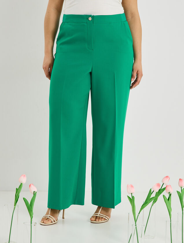 Pantalon large taille &eacute;lastiqu&eacute;e femme