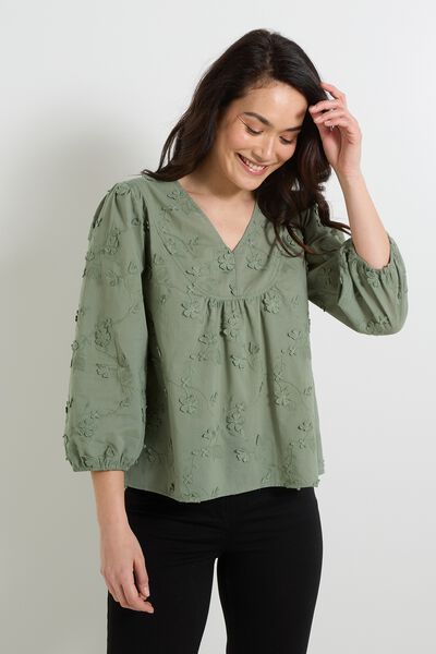 Blouse brodée femme