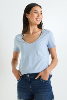 Tshirt basique col V femme