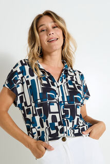 T-shirt col chemise femme