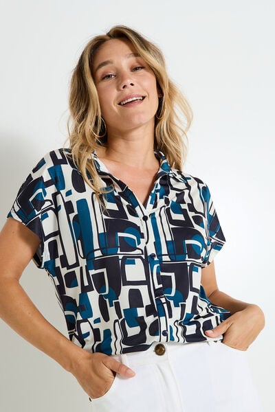 T-shirt col chemise femme