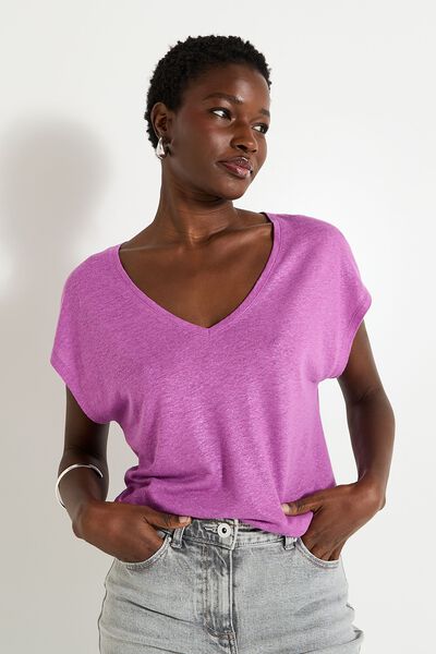 T-shirt en lin mélangé femme