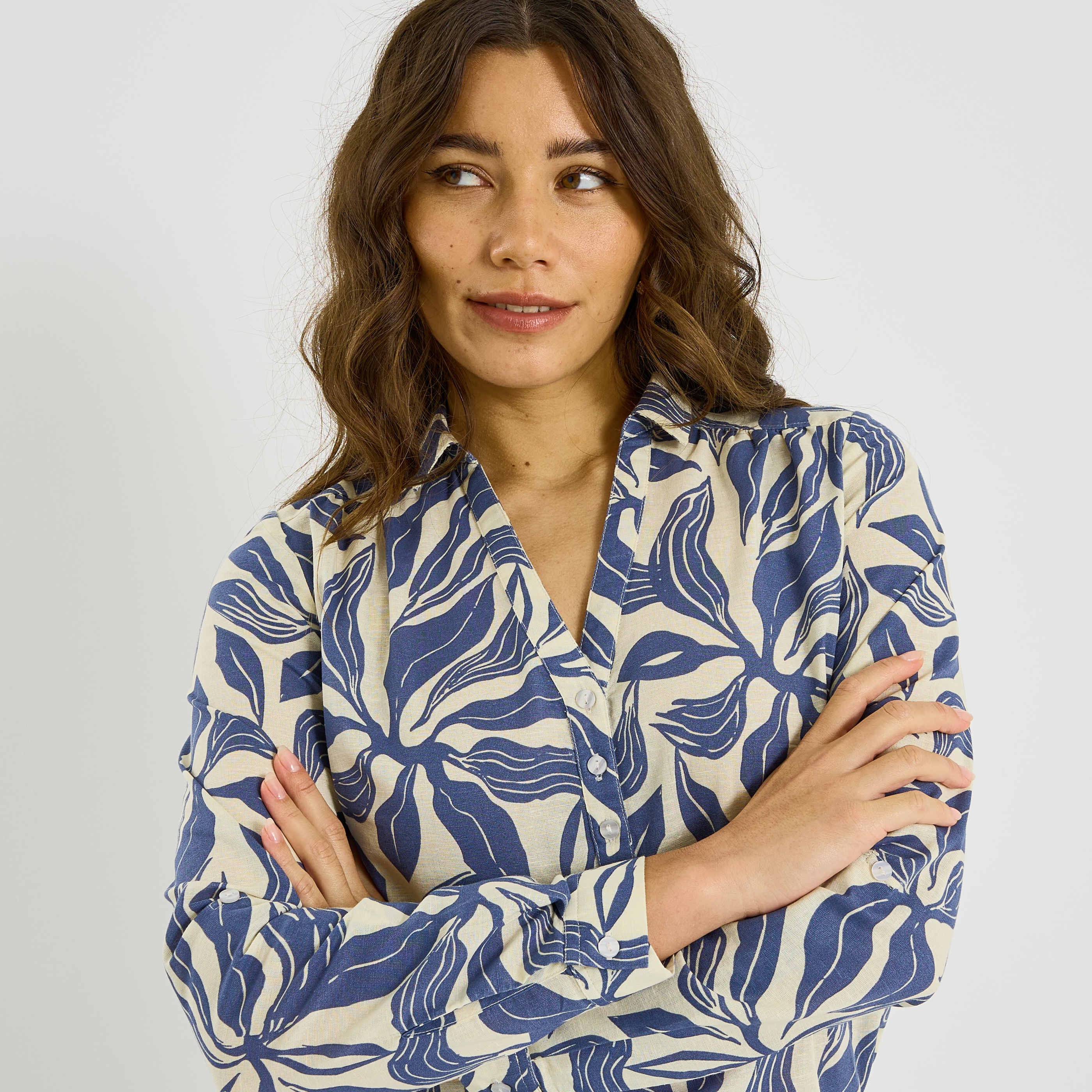 Blouse motif floral femme