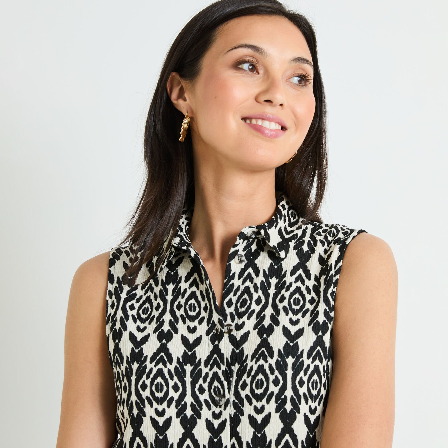 Débardeur col chemise femme