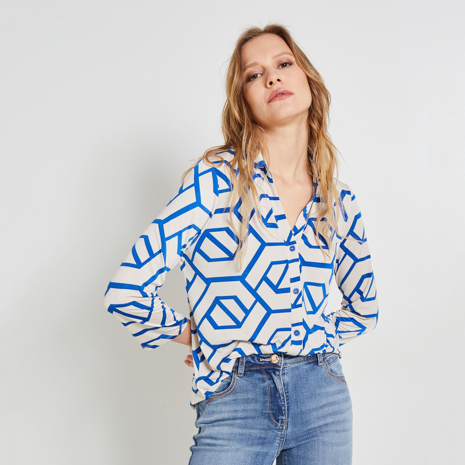 Chemise imprimé graphique femme