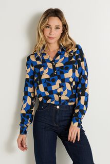 Chemisier imprimé géométrique femme