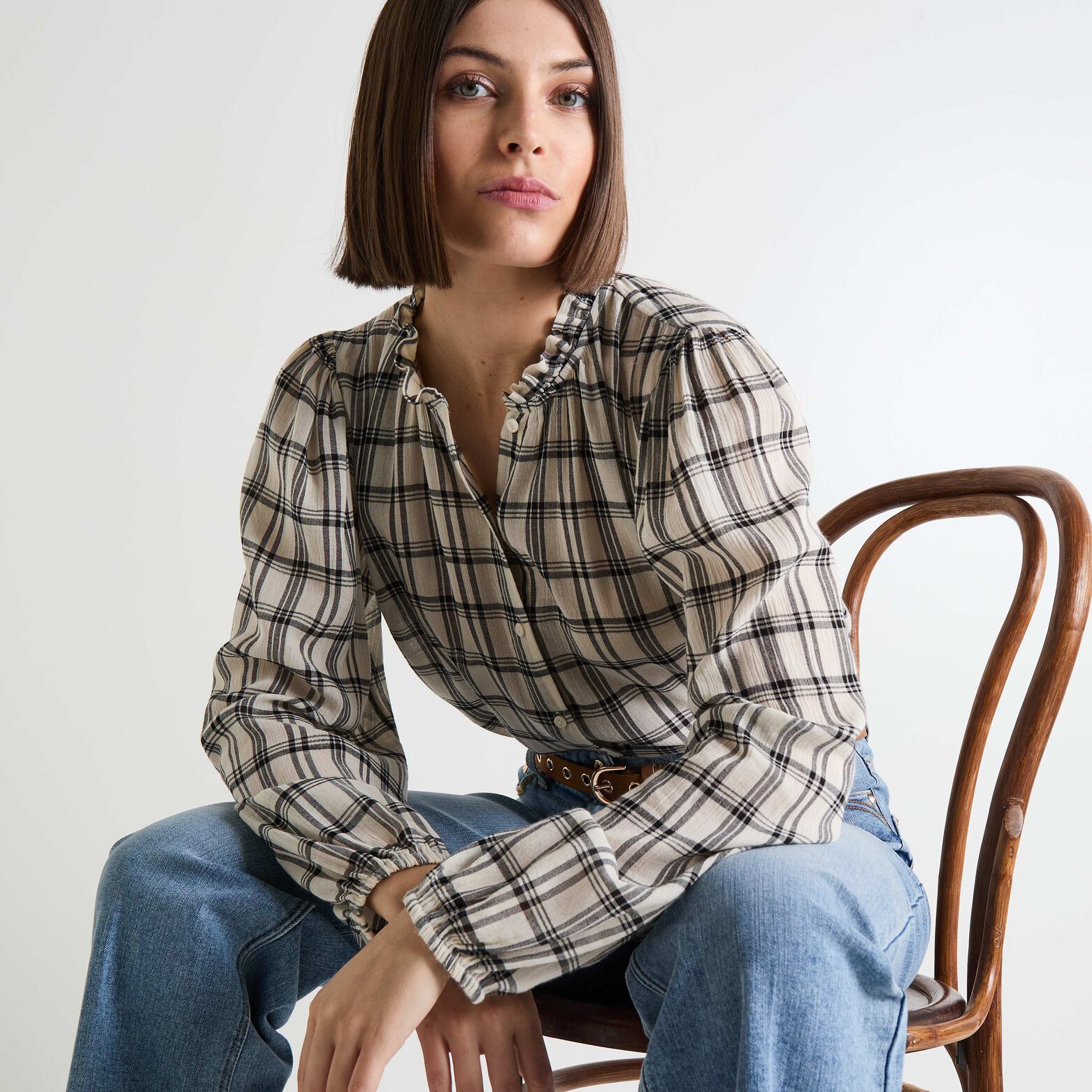 Chemise à carreaux femme