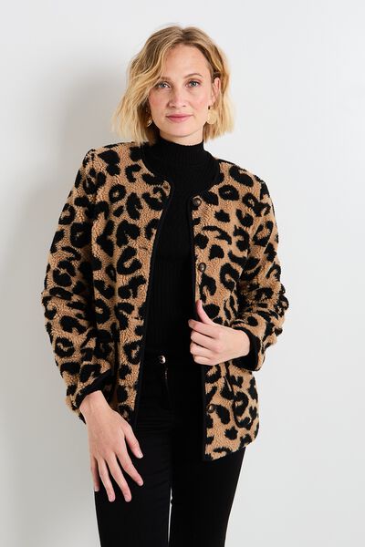 Manteau imprimé léopard femme
