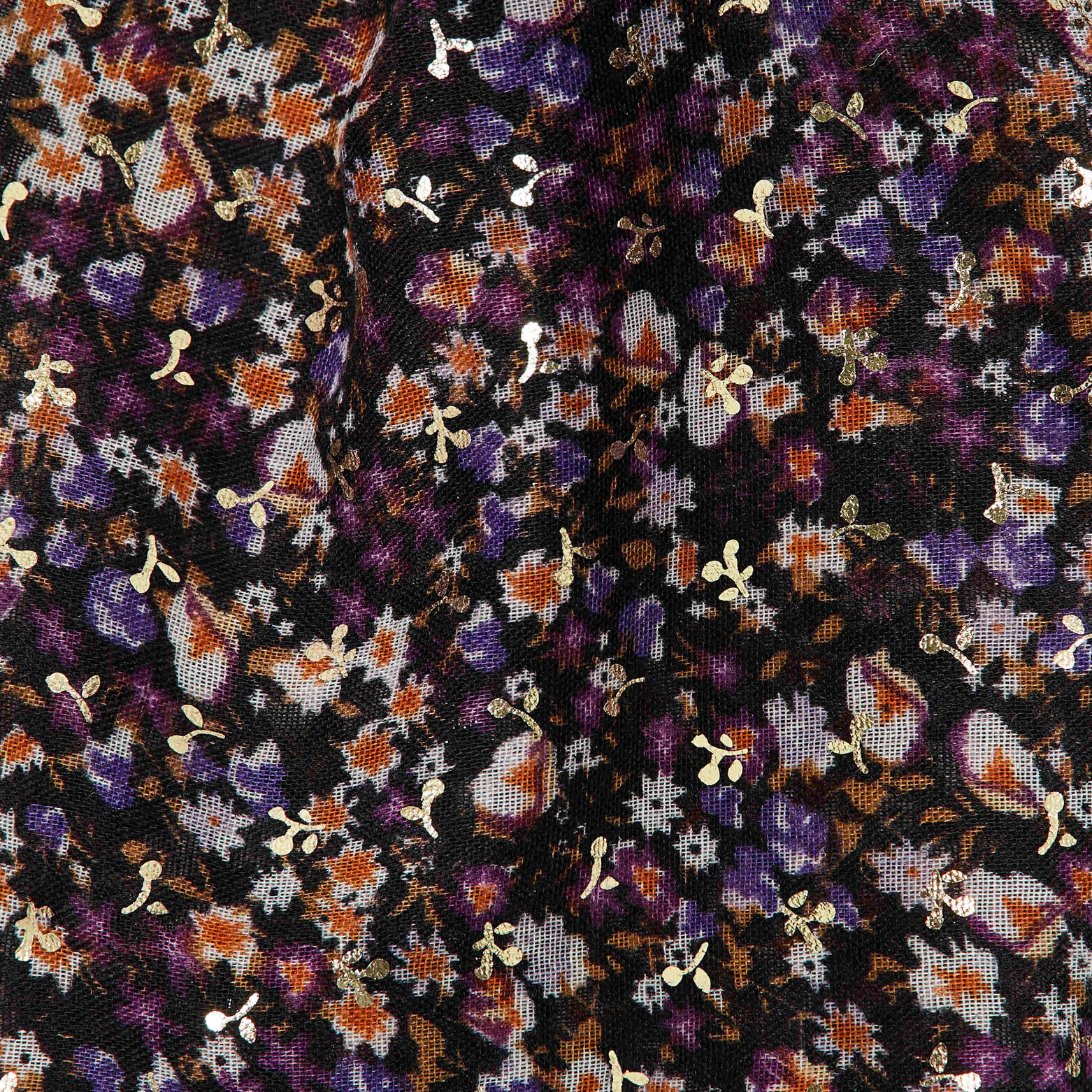 Étole longue motif fleuri 