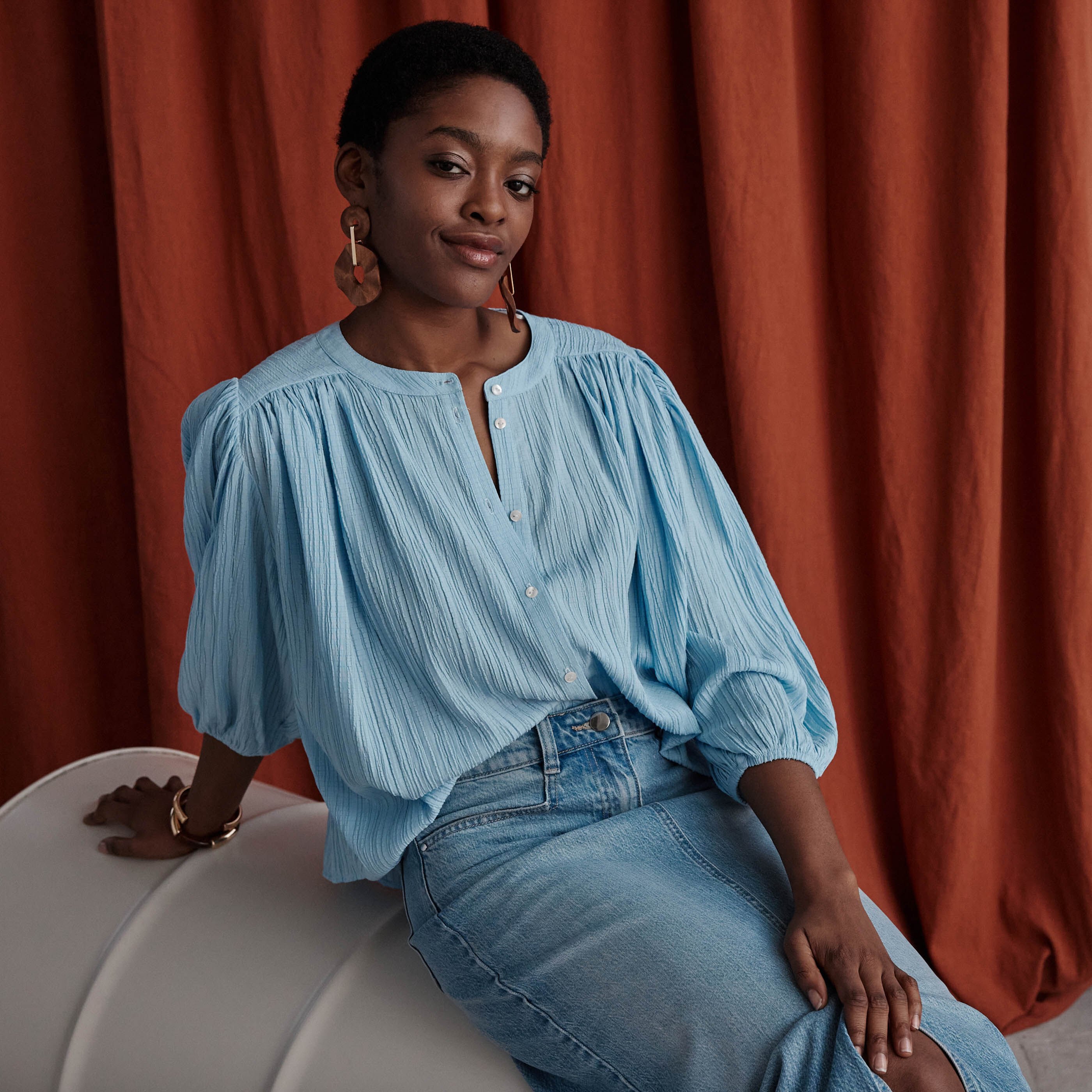 Chemise manches ballon femme