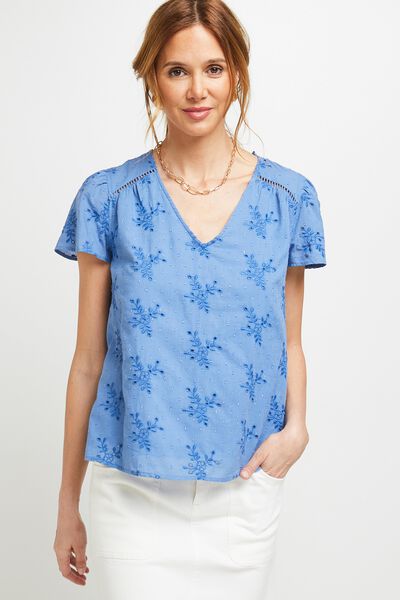 Blouse brodée femme