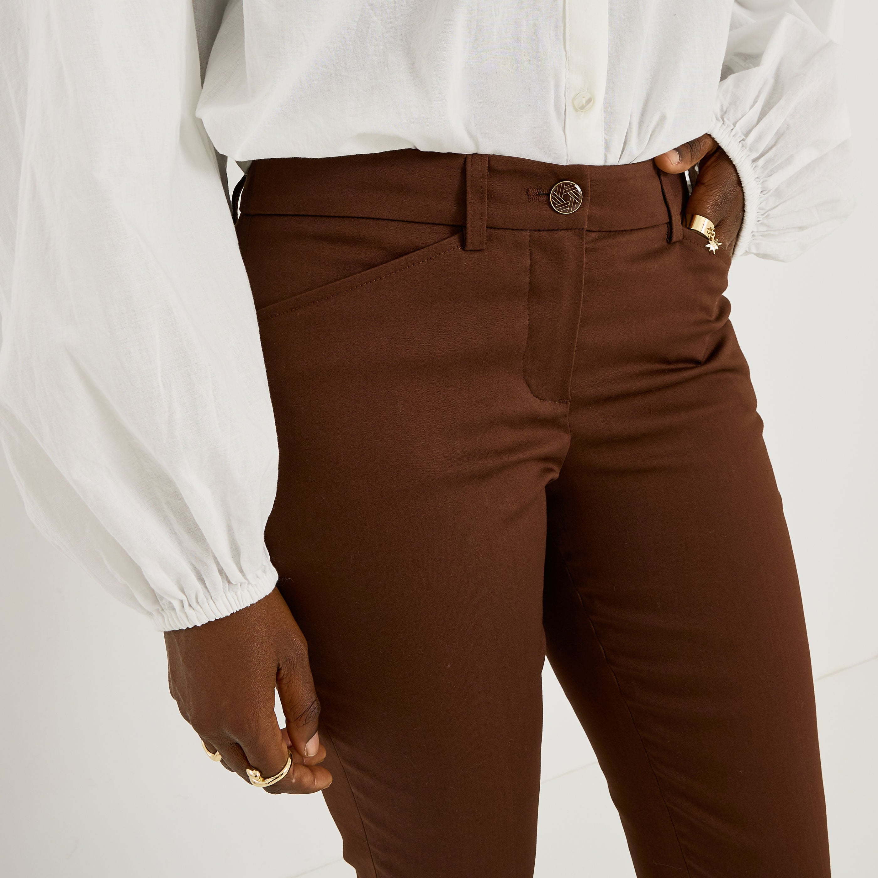 Pantalon cigarette raccourci femme