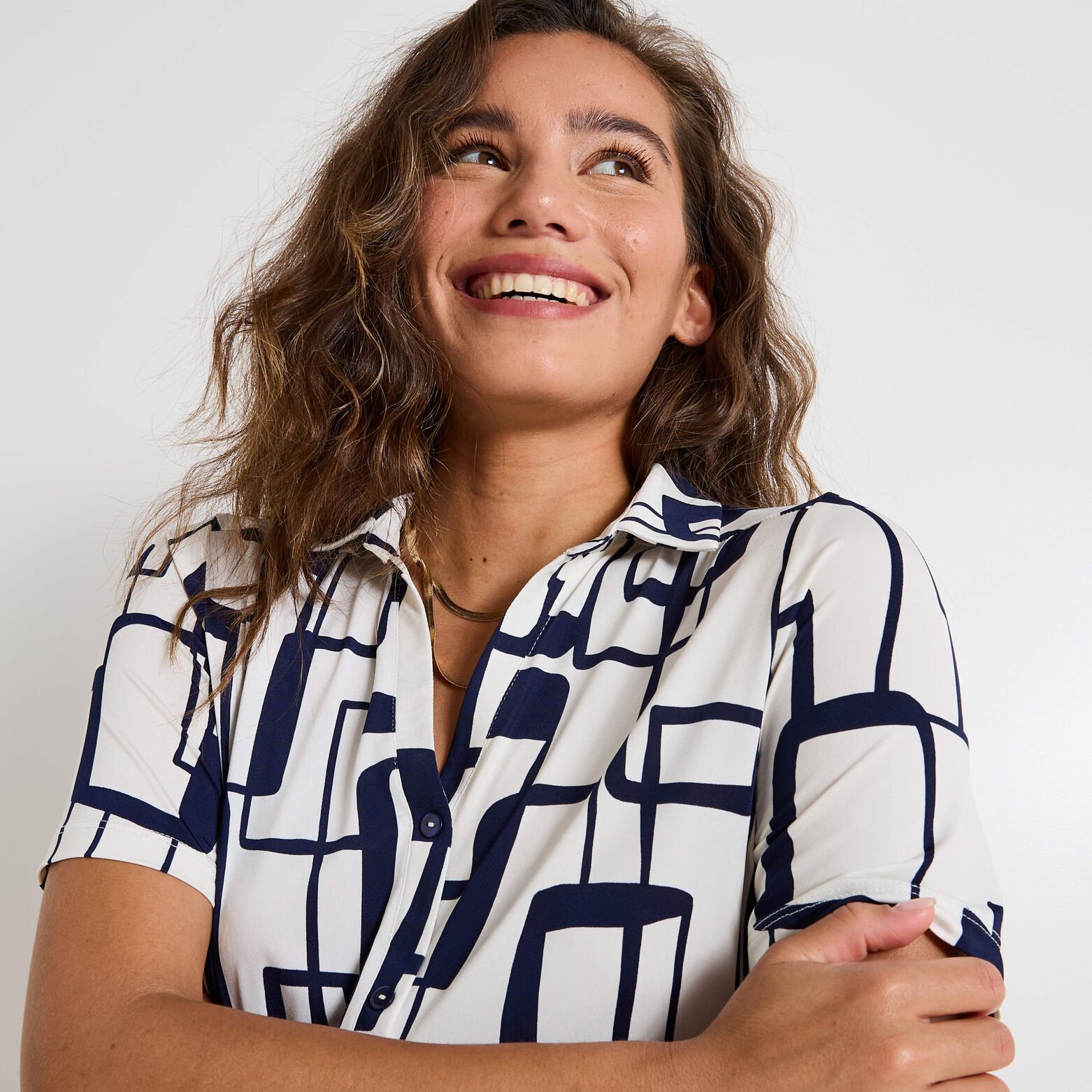 Chemise fluide en maille femme