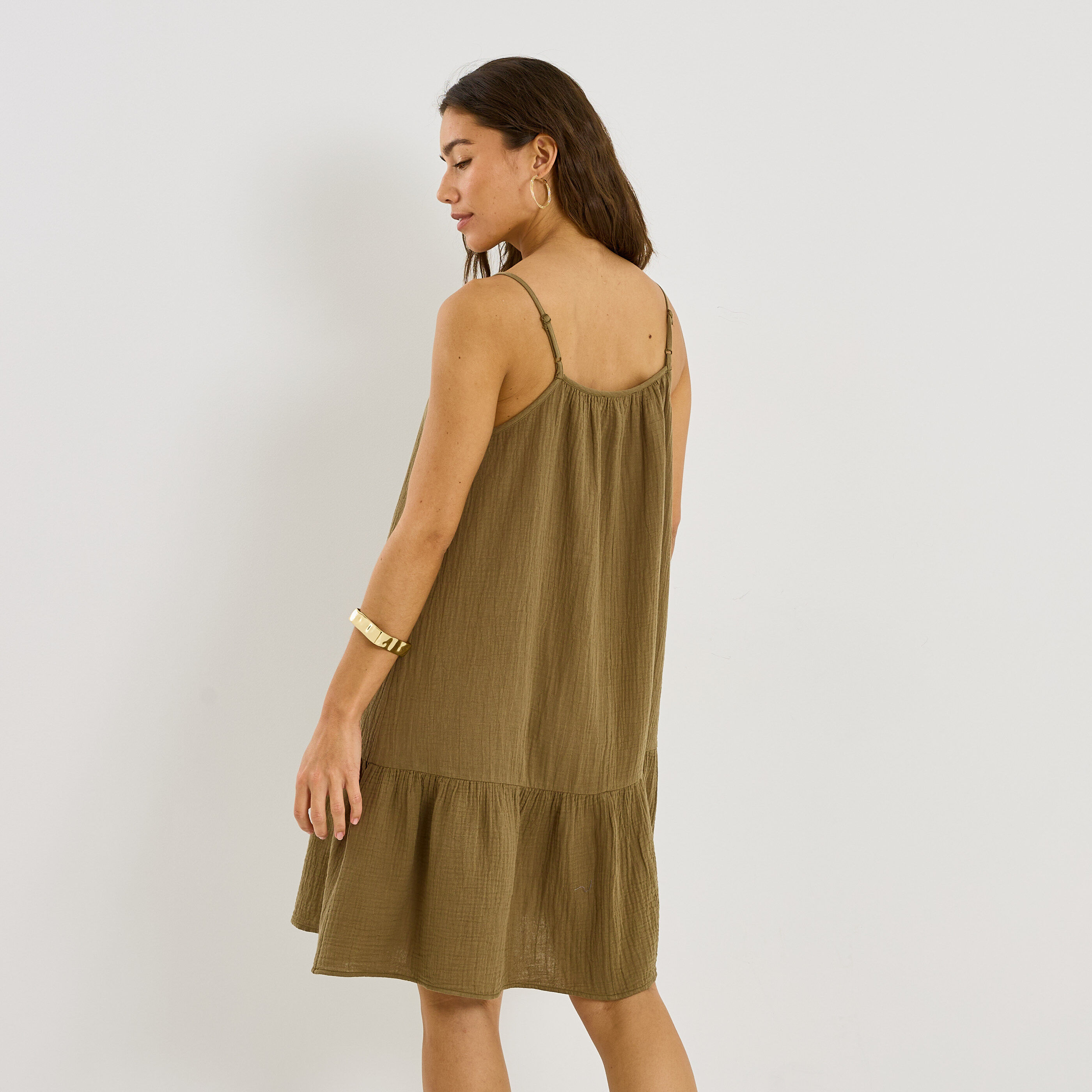 Robe courte en gaze de coton