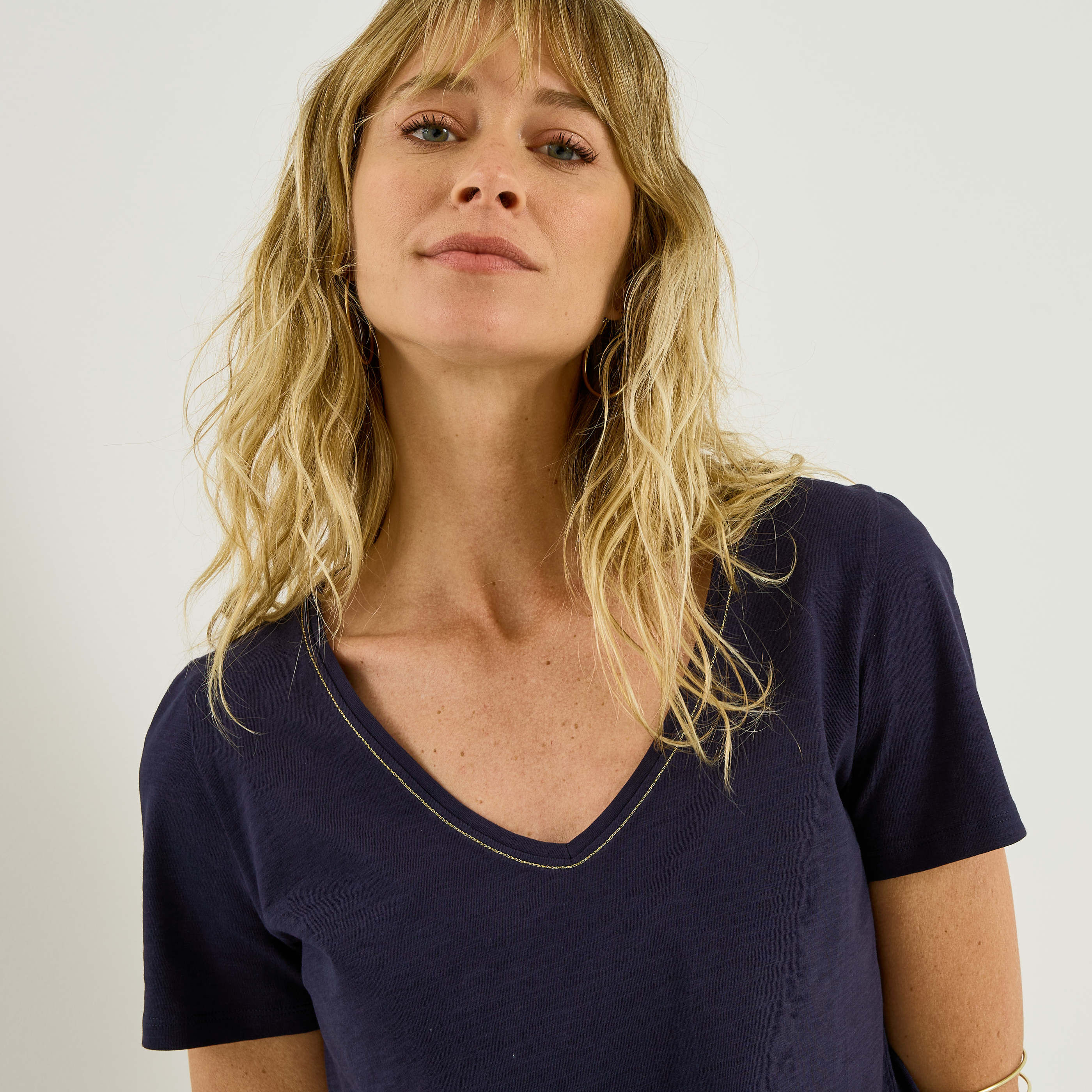 T-shirt col V femme
