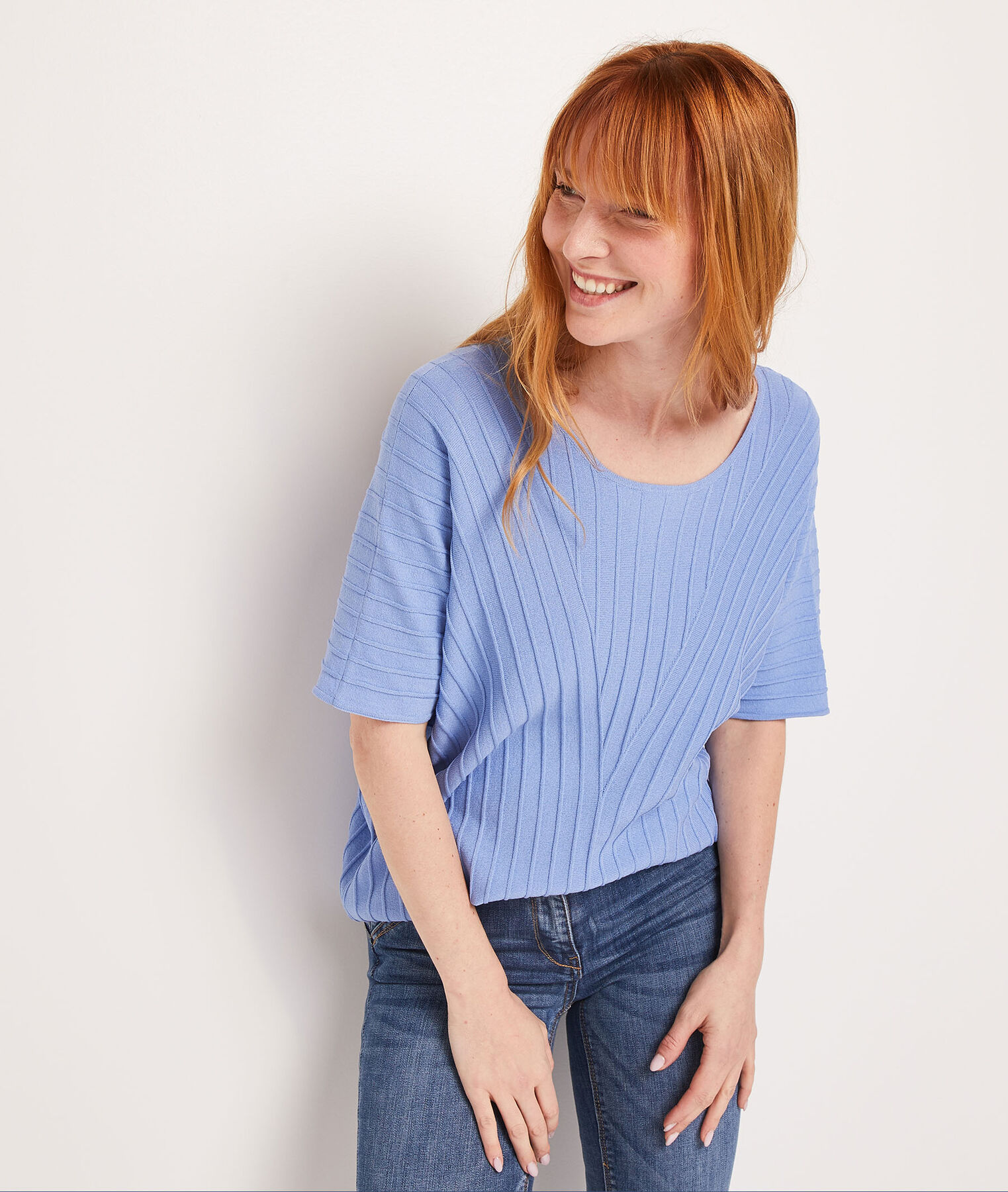 Pull manches courtes femme
