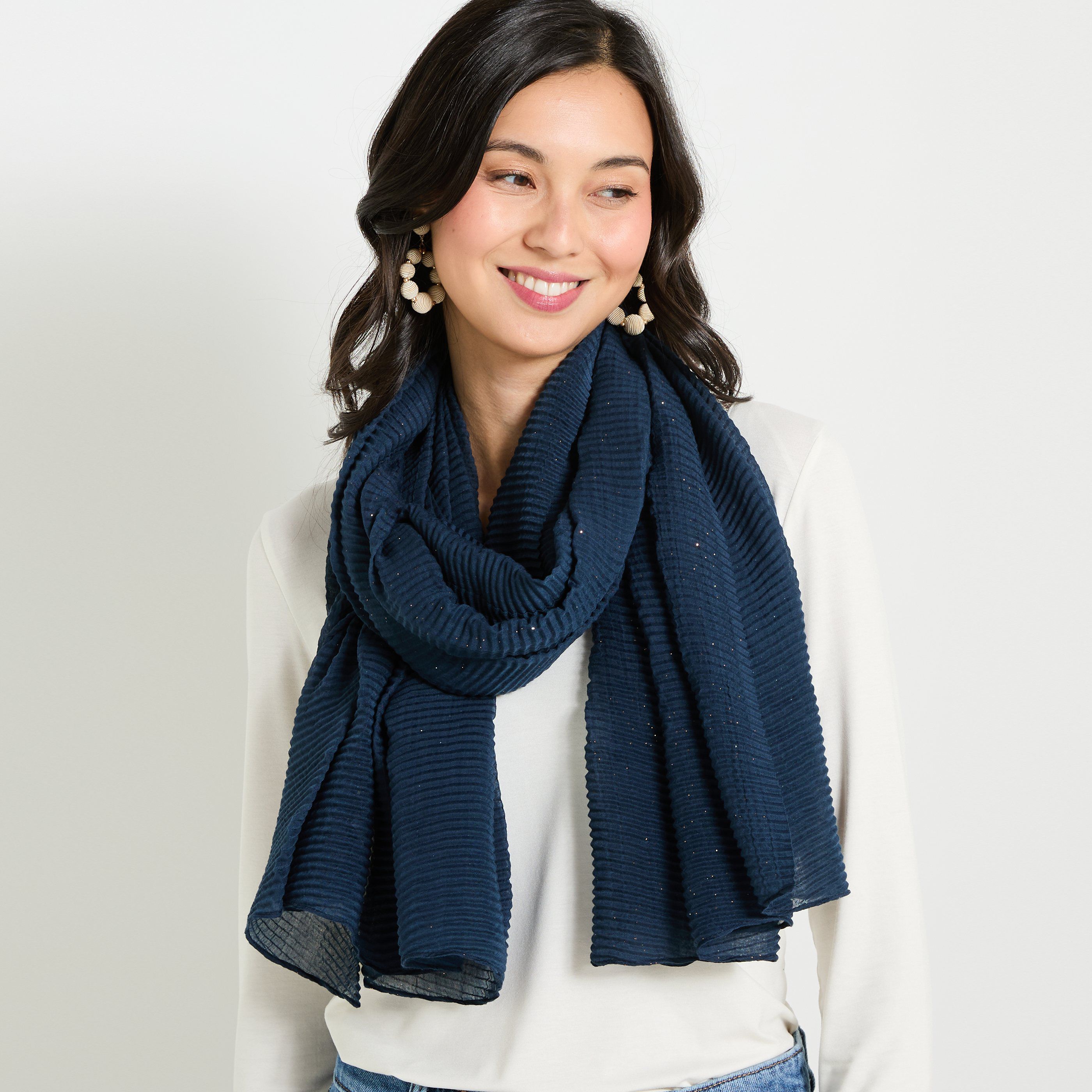 Etole unie pliss&eacute;e paillet&eacute;e femme