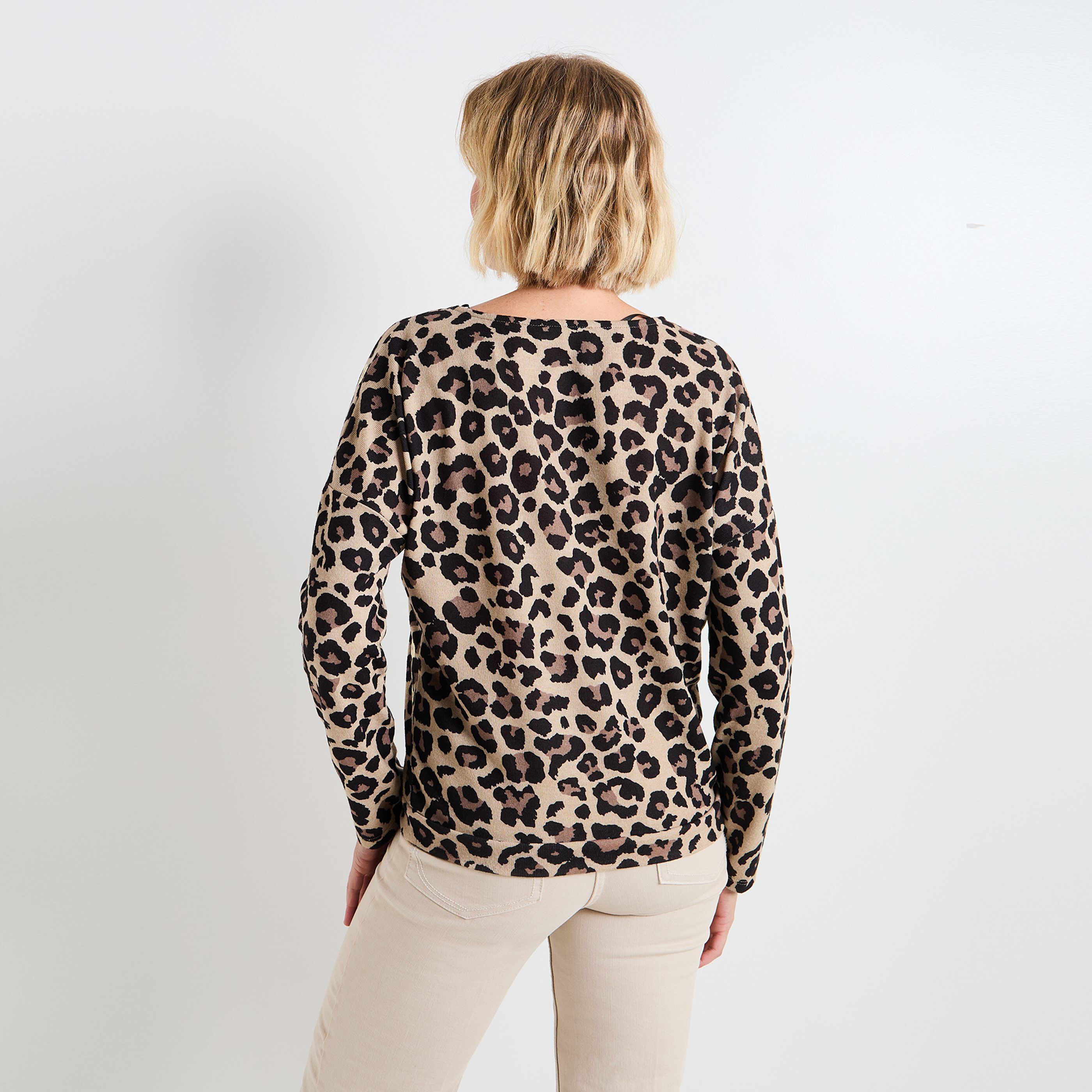 T-shirt imprim&eacute; l&eacute;opard femme