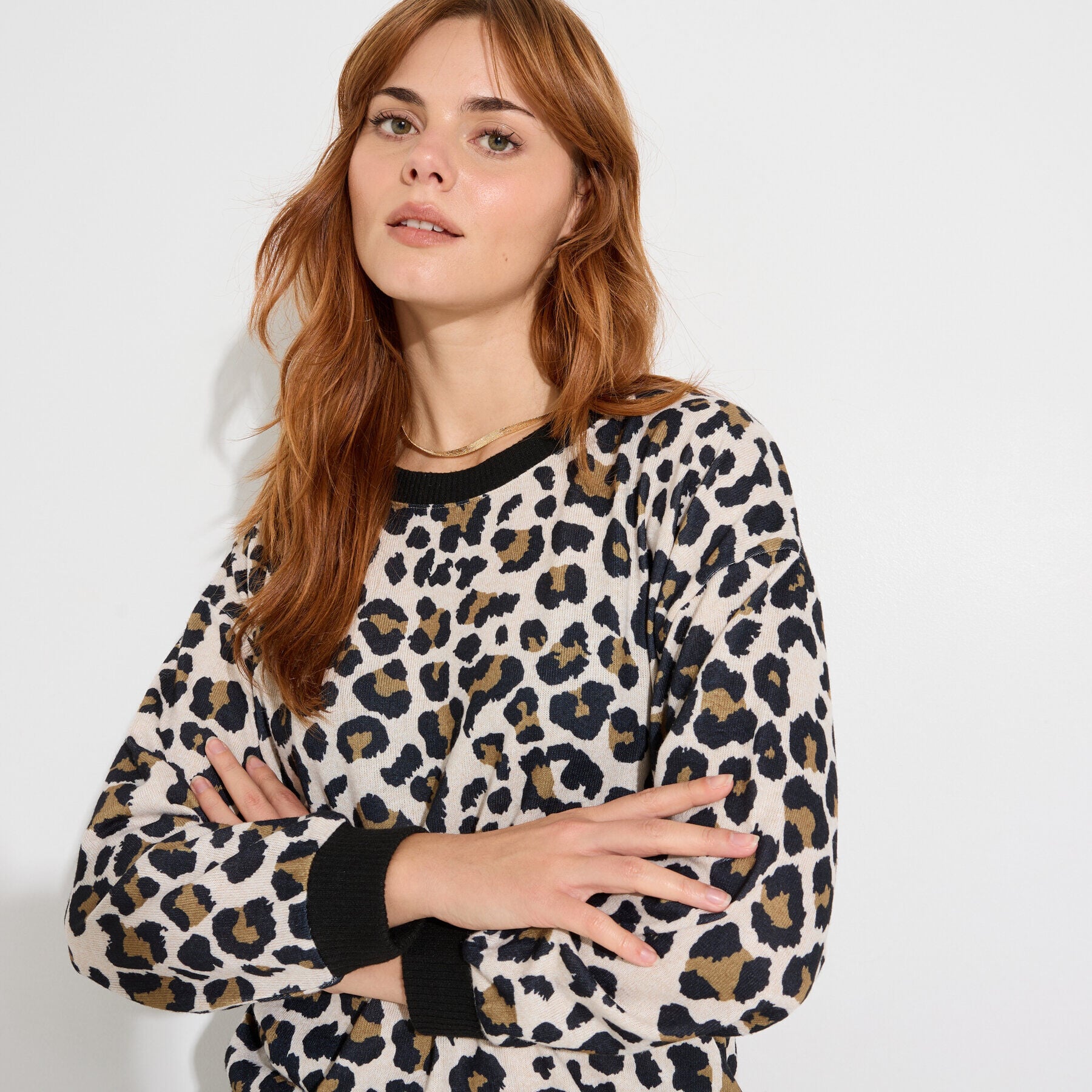 Sweat imprim&eacute; l&eacute;opard femme