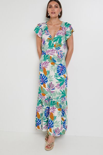 Robe longue imprimée femme