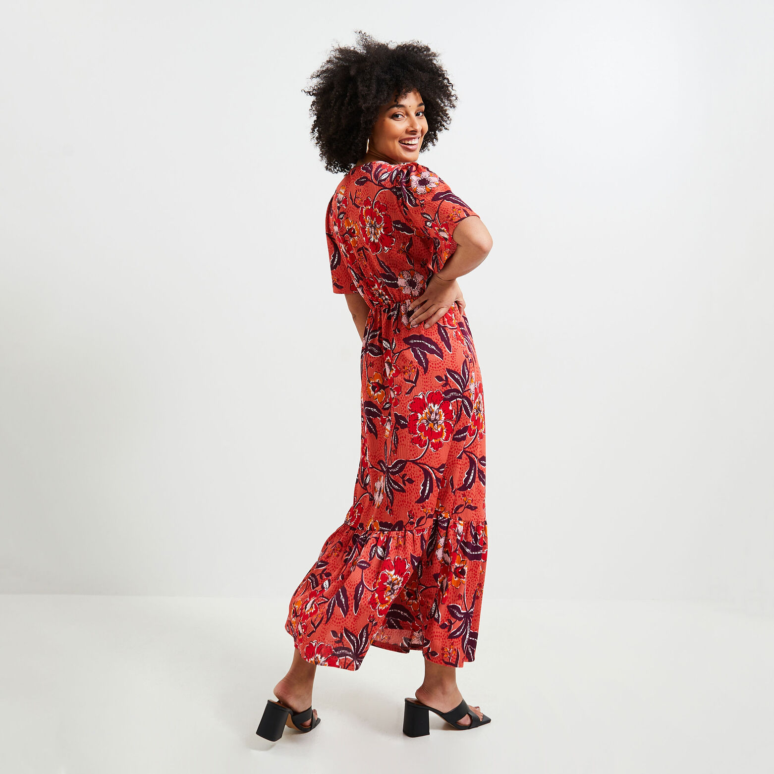 Robe longue imprimée femme