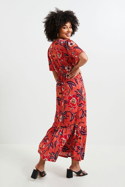 Robe longue imprimée femme