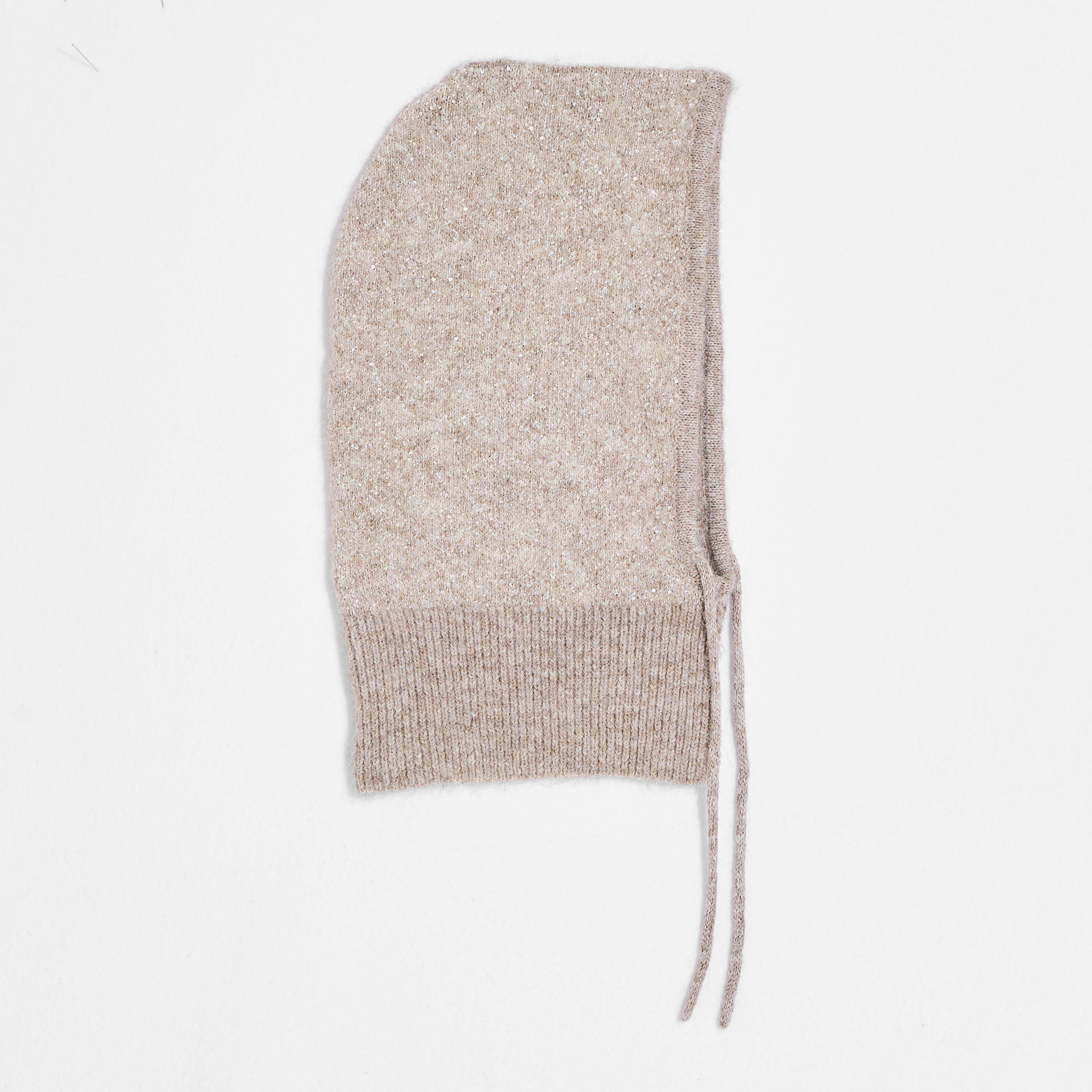 Cagoule en maille &agrave; paillettes femme