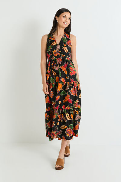 Robe longue imprimée femme