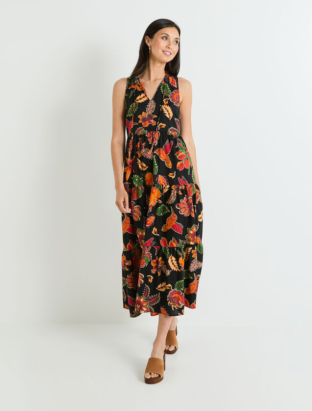 Robe longue imprimée femme