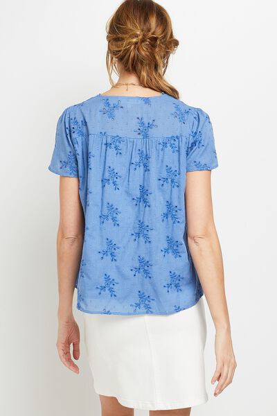 Blouse brodée femme
