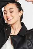 Blouson simili noir femme