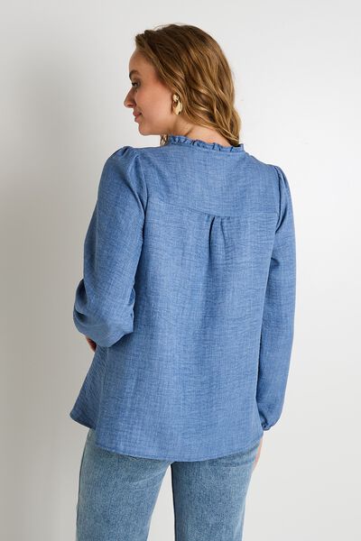 Chemise à volants femme