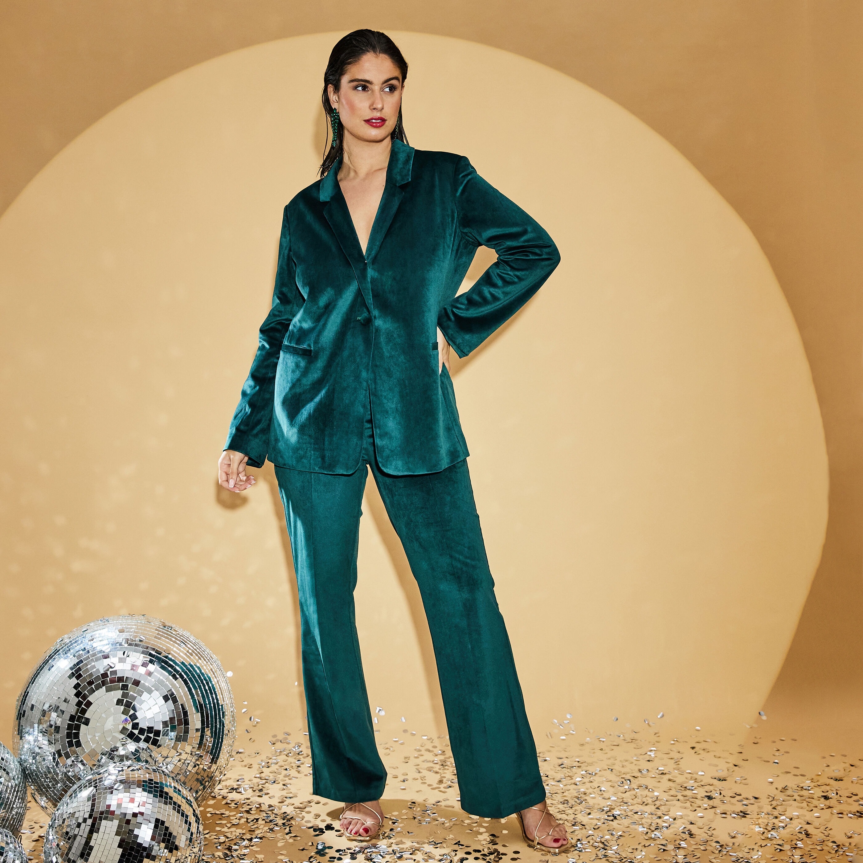 Pantalon velours femme vert clearance