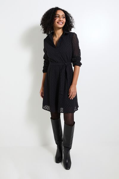 Robe détails ajourés femme