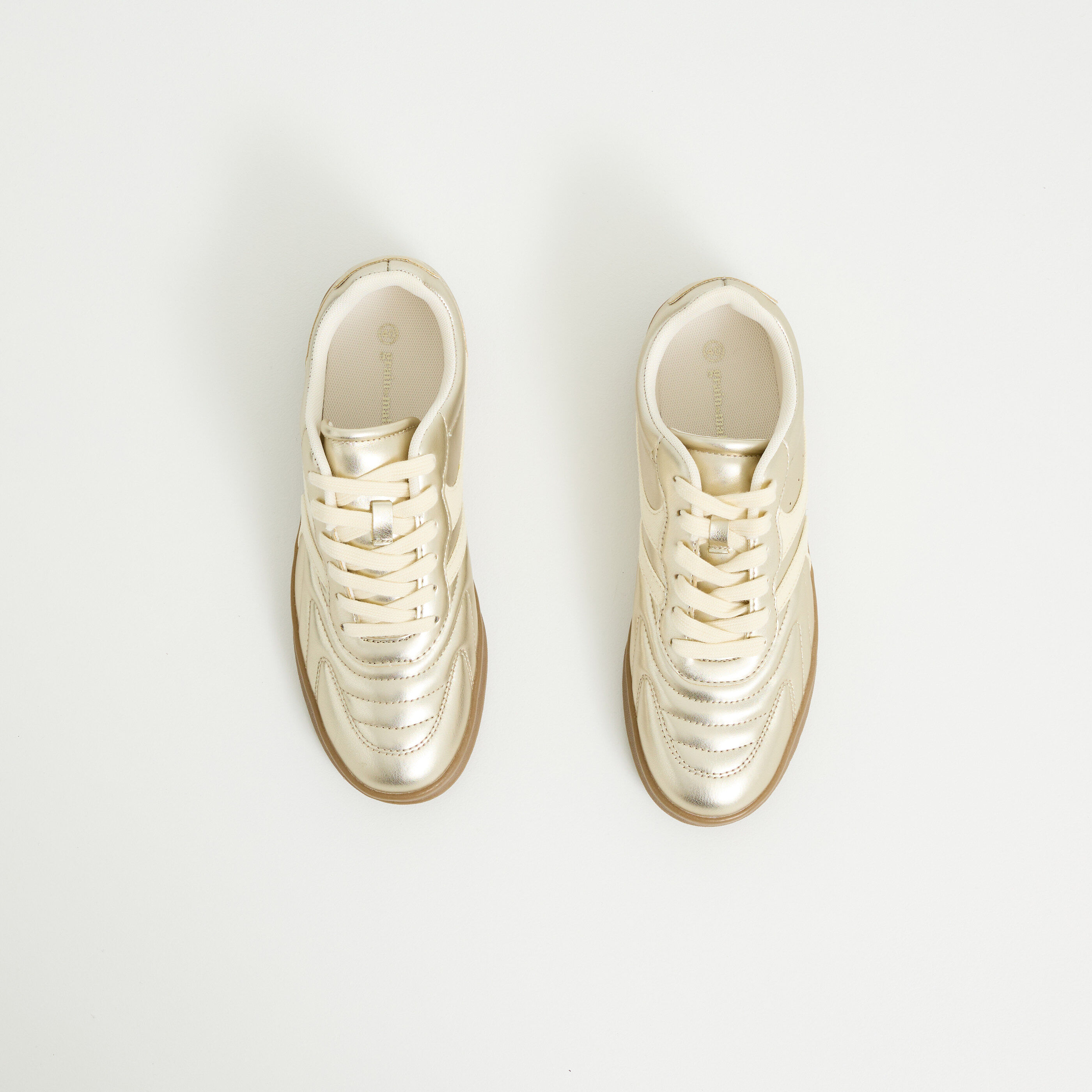 Baskets brillantes bi-mati&egrave;re femme