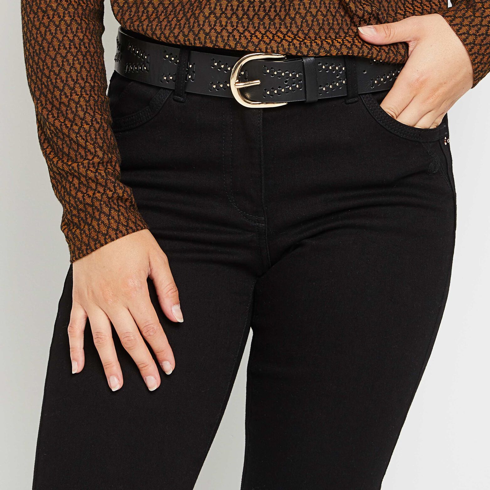 Ceinture large tressée femme