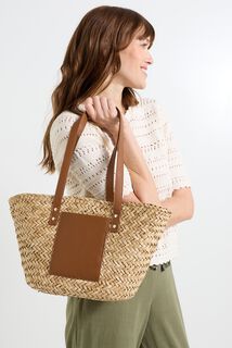 Sac cabas bi-matière femme