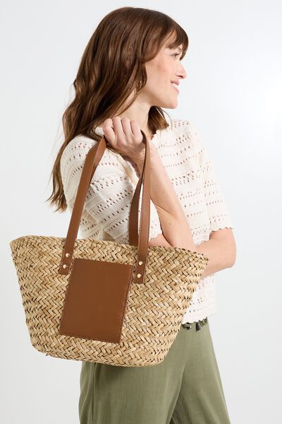 Sac cabas bi-matière femme