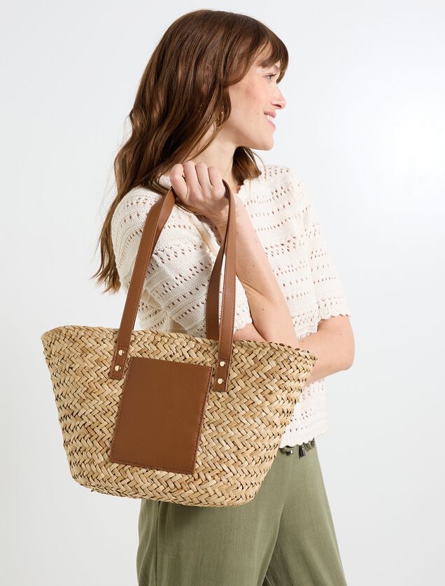 Sac cabas bi-matière femme