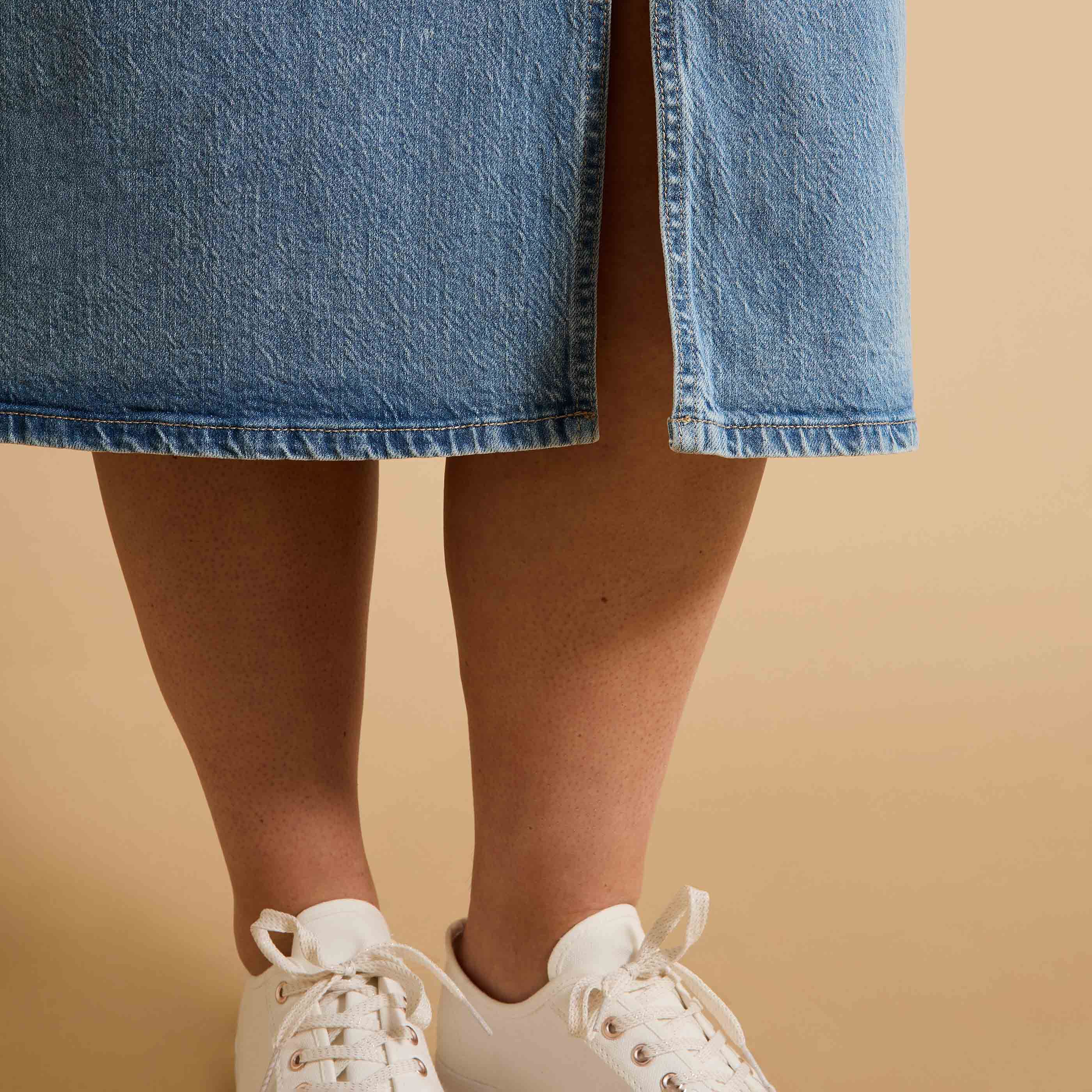 Jupe longue en denim femme