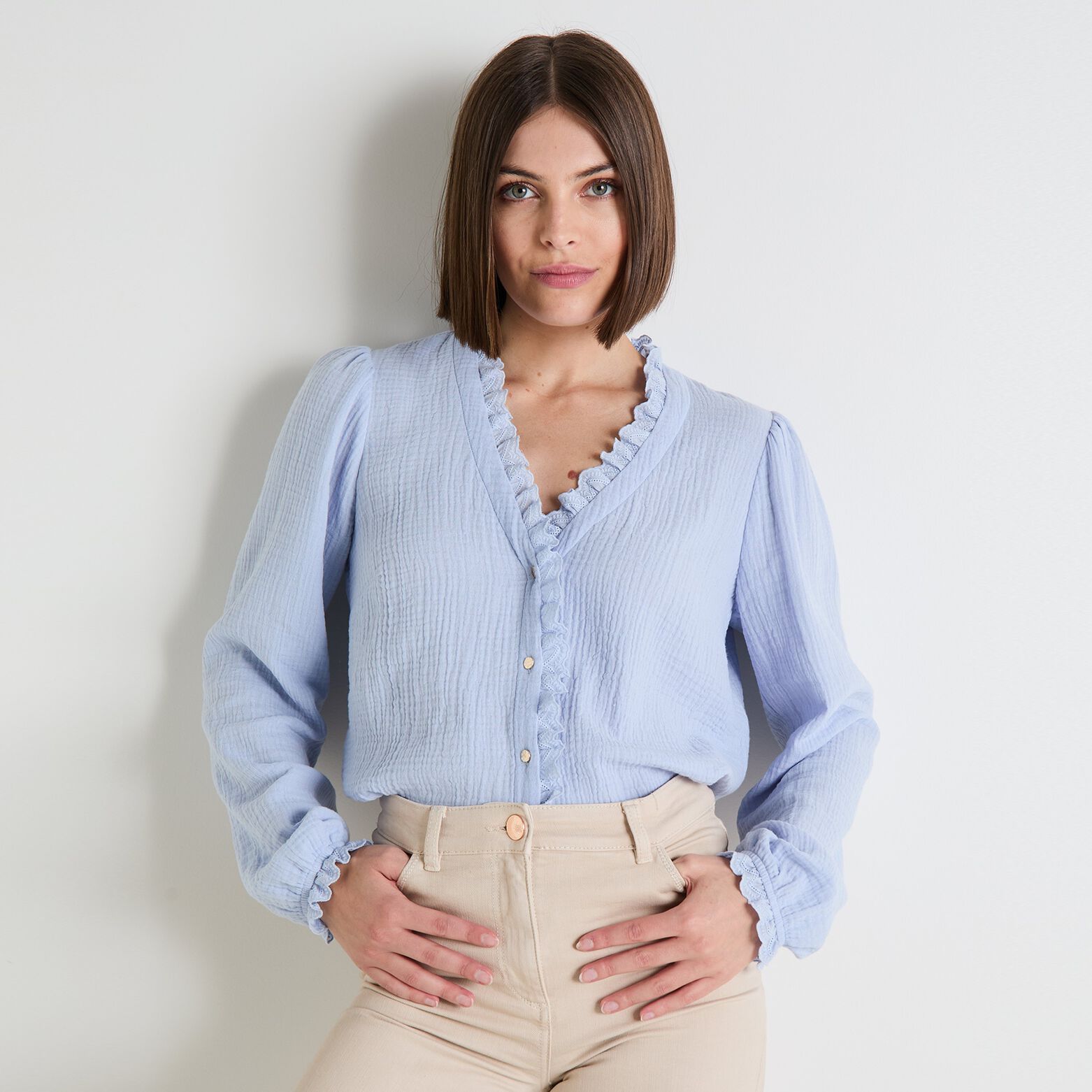 Chemise en gaze de coton femme