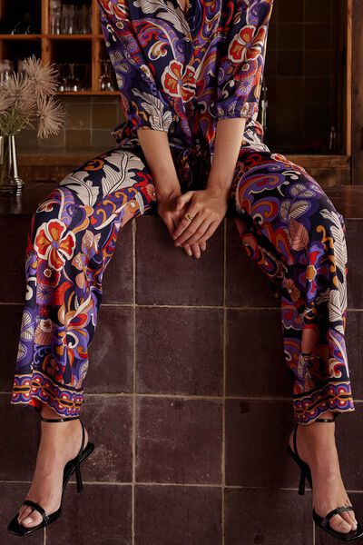 Pantalon satin femme