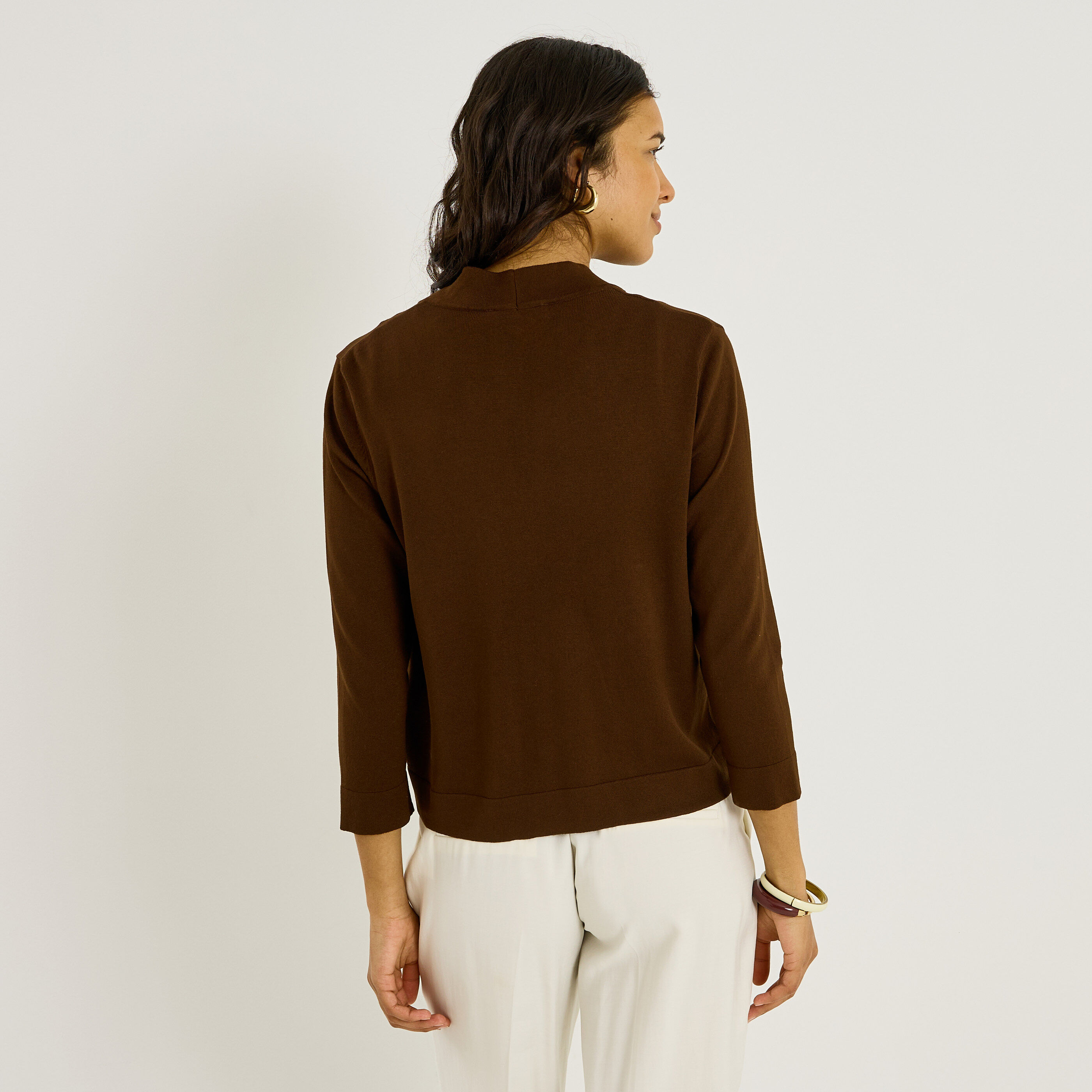 Gilet basique manches 3/4 femme