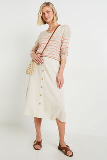 Jupe longue mélange lin femme