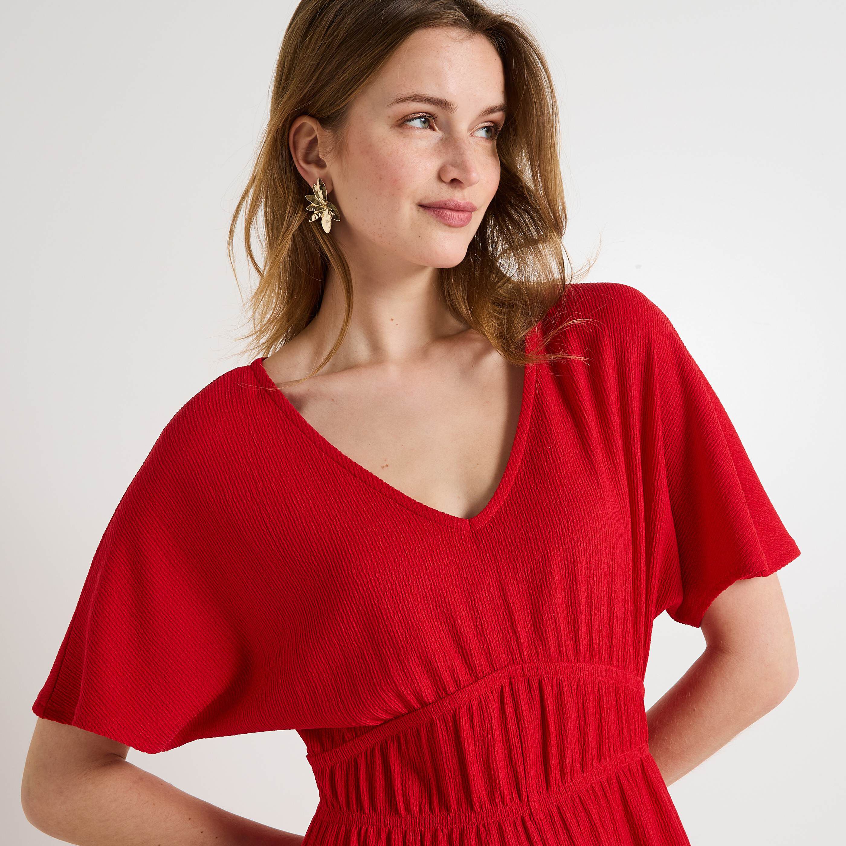 Robe longue en maille femme